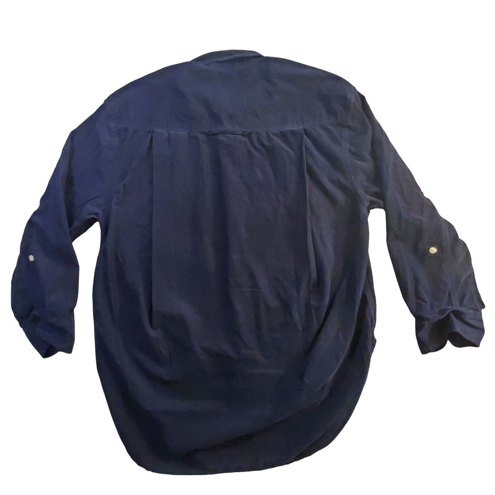 Citizens of Humanity Kayla Button Up Shirt M Blue 100% Cotton Oversized USA Made - Picture 2 of 11